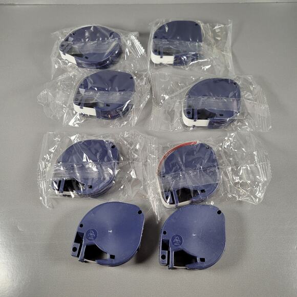 Dymo LetraTag Plastic Label Tapes 12mm Lot of 8 New & Used White Red Blue Yellow - Picture 7 of 7